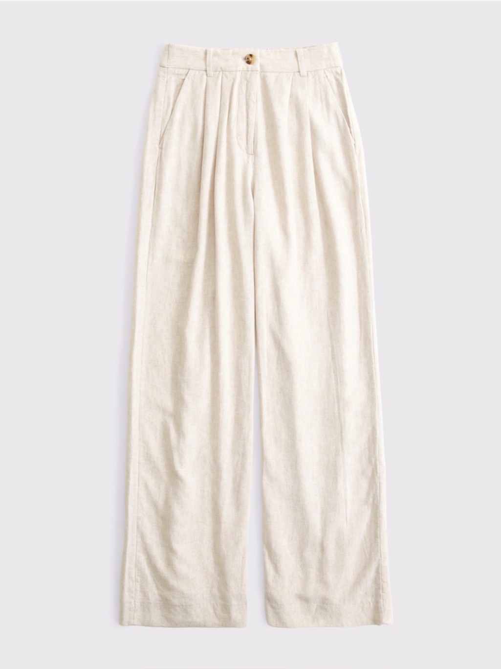 The Abercrombie & Fitch Sloane Tailored Natural Beige Linen-Blend Trousers